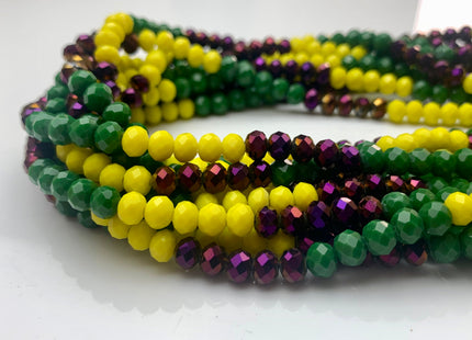 3x4mm 4x6mm 5x8mm Faceted Rondelle Multi Color Czech Crystal Beads 18 Inches Strand #3272