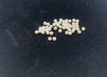 Two Pieces AAA 1.5-3mm Quality High Luster Undrilled/Half Drilled Round Seed Pearls Genuine Natural White Freshwater Pearls #P1128