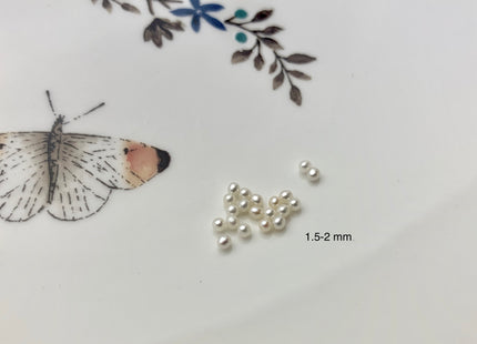 Two Pieces AAA 1.5-3mm Quality High Luster Undrilled/Half Drilled Round Seed Pearls Genuine Natural White Freshwater Pearls #P1128