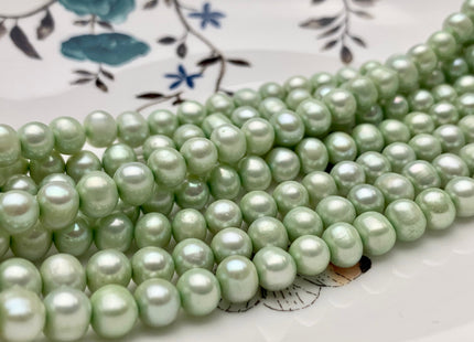 6-7 mm Potato Freshwater Pearl Beads Light Green OR Lime Green Color Genuine Freshwater Pearl Beads #P1094