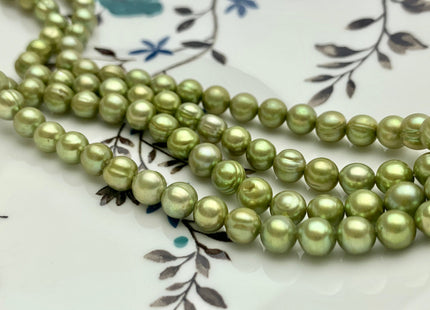 6-7 mm Potato Freshwater Pearl Beads Light Green OR Lime Green Color Genuine Freshwater Pearl Beads #P1094