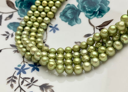 6-7 mm Potato Freshwater Pearl Beads Light Green OR Lime Green Color Genuine Freshwater Pearl Beads #P1094