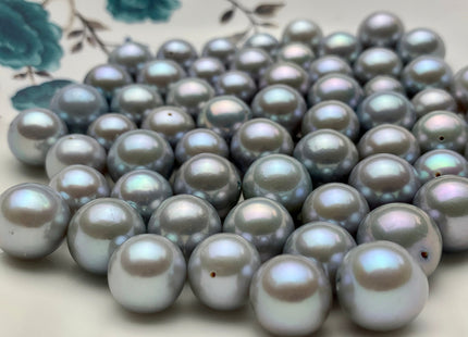 ONE Piece Rare AAAA 11.5-13 mm Top Quality High Luster Half Drilled Gray Color Edison Freshwater Pearls Genuine Cultured Edison Pearl #P1131