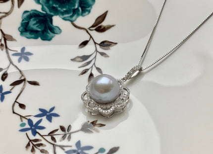 ONE Piece Rare AAAA 11.5-13 mm Top Quality High Luster Half Drilled Gray Color Edison Freshwater Pearls Genuine Cultured Edison Pearl #P1131