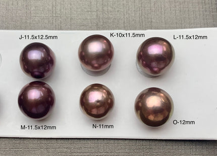 ONE Piece AAAA 11-13mm Ultra Dark Natural Mauve Purple Color Top Quality High Luster Half Drilled Baroque Edison Freshwater Pearls #P1100