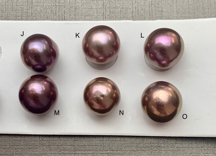 ONE Piece AAAA 11-13mm Ultra Dark Natural Mauve Purple Color Top Quality High Luster Half Drilled Baroque Edison Freshwater Pearls #P1100