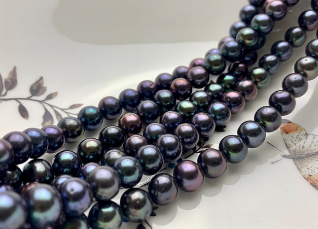 8.5-9 mm AA Peacock Semi-Round Freshwater Pearls Genuine High Luster Peacock Freshwater Pearls #1272