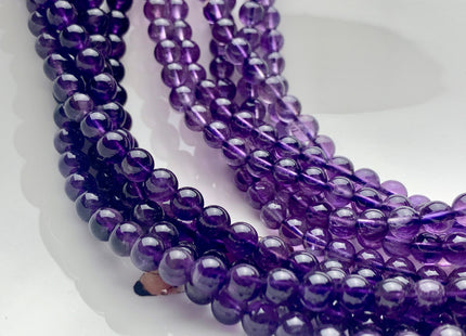 4mm 6mm 8mm 10mm 12mm AAA Top Quality Smooth Round Amethyst Beads, February Birthstone Beads Natural Darker Purple color Amethyst #486