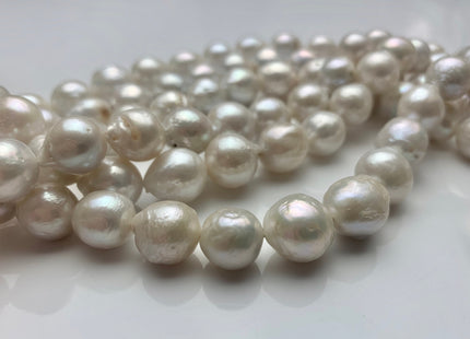 10-13 mm AAA Natural White High Luster Edison Baroque Freshwater Pearls Beads Genuine Rare Silver White Luster Edison Pearls #1973