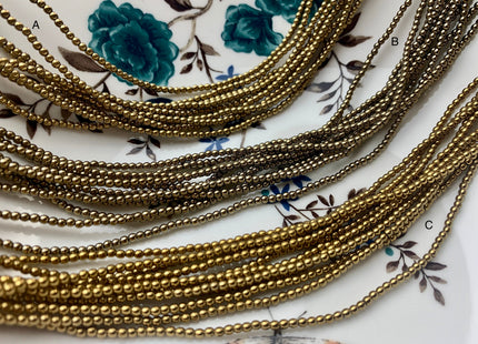 2mm 3mm 4mm Shiny Hematite Pyrite Beads Silver Gold Bronze Rainbow Rhodium Color Smooth Round Metallic Titanium Beads 16 Inches #3276