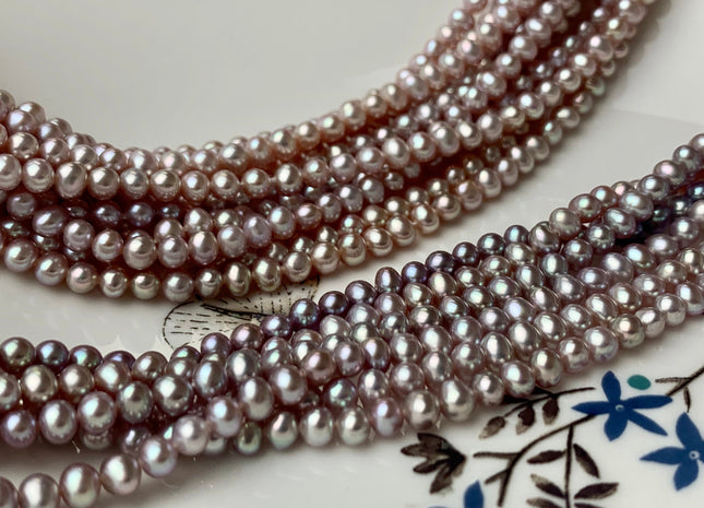 3.5-4 mm AAA Natural Pink OR Natural Mauve Potato Freshwater Pearls Bridal Pearls Natural Pearl Beads Genuine Pearl Beads #1156
