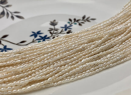 1.5-2 x 3 mm Natural White Rice Tiny Freshwater Seed Pearls Genuine Natural Rice Seed Pearls #631