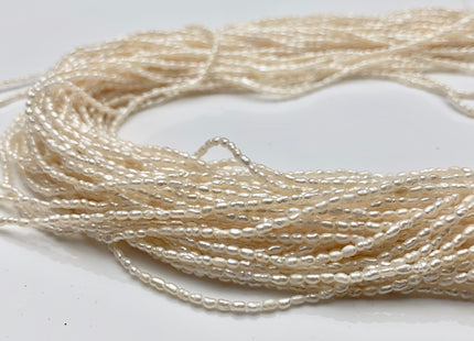 1.5-2 x 3 mm Natural White Rice Tiny Freshwater Seed Pearls Genuine Natural Rice Seed Pearls #631