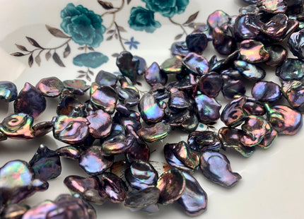 12x15-16x20 mm AA Rainbow Peacock Cornflakes Keishi Pearl Beads Genuine Natural Top Drilled Rainbow Peacock Cultured Keshi Pearls #1097