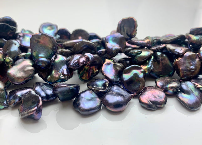 12x15-16x20 mm AA Rainbow Peacock Cornflakes Keishi Pearl Beads Genuine Natural Top Drilled Rainbow Peacock Cultured Keshi Pearls #1097