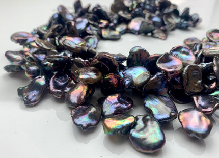 12x15-16x20 mm AA Rainbow Peacock Cornflakes Keishi Pearl Beads Genuine Natural Top Drilled Rainbow Peacock Cultured Keshi Pearls #1097