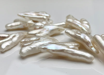 One-Of-A-Kind AAA Rare Natural White Chicken Feet Shape GenuineTop Drilled Pearl Beads High Luster Large Hole 1.2mm Biwa Pearl Beads #P1126