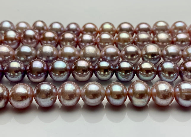 9.5-11 mm AAA Rare Extra Shiny Natural Mauve Pink Potato Freshwater Pearl Beads Genuine High Luster Quality Bridal Pearls 42 Pieces #P1149