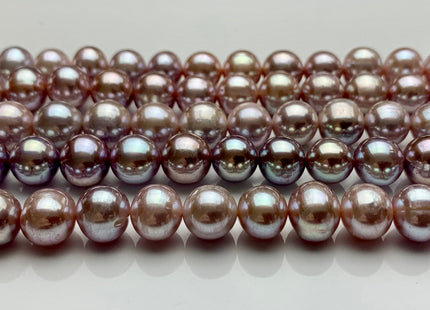9.5-11 mm AAA Rare Extra Shiny Natural Mauve Pink Potato Freshwater Pearl Beads Genuine High Luster Quality Bridal Pearls 42 Pieces #P1149