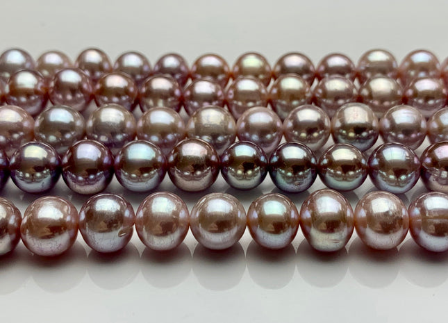 9.5-11 mm AAA Rare Extra Shiny Natural Mauve Pink Potato Freshwater Pearl Beads Genuine High Luster Quality Bridal Pearls 42 Pieces #P1149