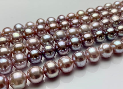 9.5-11 mm AAA Rare Extra Shiny Natural Mauve Pink Potato Freshwater Pearl Beads Genuine High Luster Quality Bridal Pearls 42 Pieces #P1149