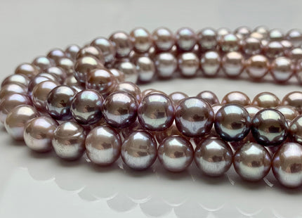 9.5-11 mm AAA Rare Extra Shiny Natural Mauve Pink Potato Freshwater Pearl Beads Genuine High Luster Quality Bridal Pearls 42 Pieces #P1149