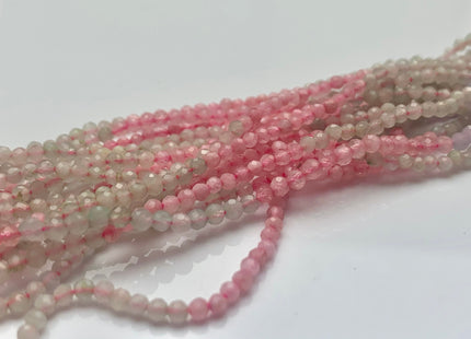 2 mm AAA Natural Faceted Micro Faceted Round Morganite Gemstone Bead Genuine Morganite Aquamarine Gemstone Loose Bead 15 Inches Strand #3296
