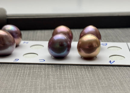 ONE Piece AAAA 11.5-13x13-15 mm Ultra Dark Natural Mauve Purple Top Quality High Luster Half Drilled Baroque Edison Freshwater Pearls #P1151