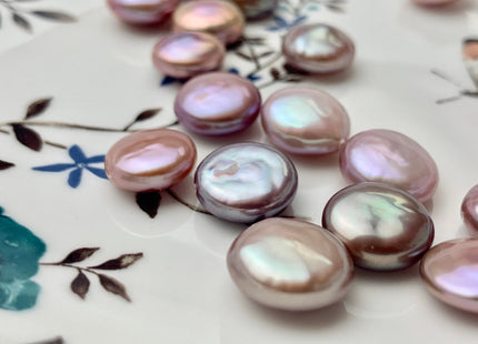 ONE Piece AAAAA 11-13 mm Natural Mauve Purple Top Quality Super High Luster Half Drilled Thick Coin Pearls For Earring And Pendant #P1155-A