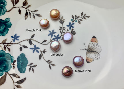 ONE Piece AAAAA 11-13 mm Natural Mauve Purple Top Quality Super High Luster Half Drilled Thick Coin Pearls For Earring And Pendant #P1155-A