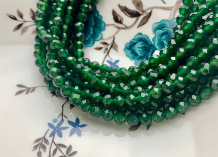 6 mm AAA Faceted Round Gemmy Natural Chrome Diopside Gemstone Beads Genuine Natural Green Diopside Beads 15 Inches Strand #3505