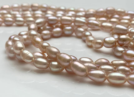 5x7-8 mm AAA Natural Pink Rice / Oval Freshwater Pearls Genuine Freshwater Pearls Beads Cultured Freshwater Pearls Natural Pink Color #1149