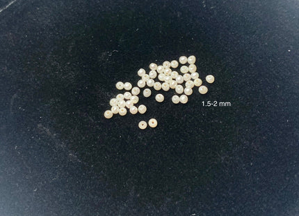 Two Pieces AAA 1.5-3mm Quality High Luster Undrilled/Half Drilled Round Seed Pearls Genuine Natural White Freshwater Pearls #P1128