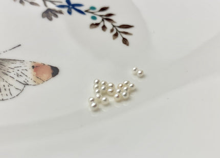 Two Pieces AAA 1.5-3mm Quality High Luster Undrilled/Half Drilled Round Seed Pearls Genuine Natural White Freshwater Pearls #P1128