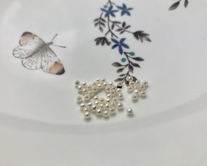 Two Pieces AAA 1.5-3mm Quality High Luster Undrilled/Half Drilled Round Seed Pearls Genuine Natural White Freshwater Pearls #P1128