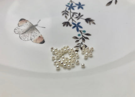 Two Pieces AAA 1.5-3mm Quality High Luster Undrilled/Half Drilled Round Seed Pearls Genuine Natural White Freshwater Pearls #P1128