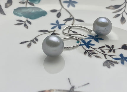 One Pair 925 Sterling Silver Earring Setting With Twisted Rope Design 925 Sterling Silver Hook Earrings DIY Pearl Earring Setting #10077-A