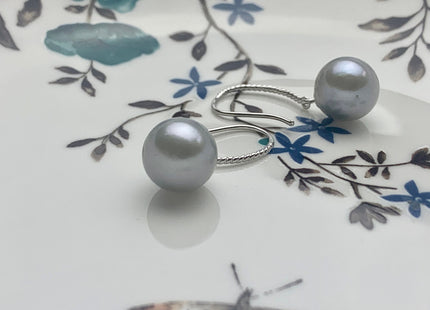 One Pair 925 Sterling Silver Earring Setting With Twisted Rope Design 925 Sterling Silver Hook Earrings DIY Pearl Earring Setting #10077-A