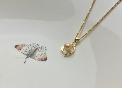 One Piece 925 Sterling Silver/Gold Pendant Setting Findings For Half Drilled Pearls Heart Shape Design Sterling Silver DIY Jewelry #10083-A