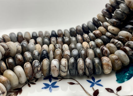 9mm 10mm 12mm 13mm 100% All Natural Smooth Rondelle Wooden Opal Gemstone Beads Multi Natural Wooden Brown Opal Beads 8 Inches Strand #3269