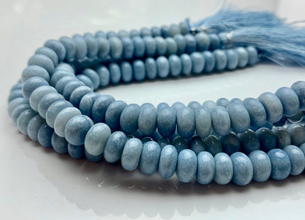 5mm 6mm 7mm 8mm 9mm 10mm AAA Smooth Rondelle Light Ice Blue Opal Gemstone Beads Genuine Natural Peruvian Opal 8 Inches Strand #3531