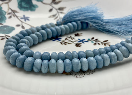 5mm 6mm 7mm 8mm 9mm 10mm AAA Smooth Rondelle Light Ice Blue Opal Gemstone Beads Genuine Natural Peruvian Opal 8 Inches Strand #3531