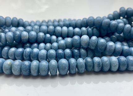 6mm 7mm 8mm 9mm 10mm AAA Smooth Rondelle Dark Ice Blue Opal Large Hole Gemstone Beads Genuine Natural Peruvian Opal 8 Inches Strand #3533