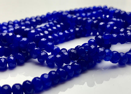 4x6mm 5x8mm Faceted Rondelle Egyptian Blue Color Agate Gemstone Beads Genuine Agate Gemstone Loose Beads 15 Inches Strand #3509