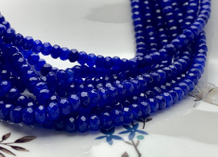 4x6mm 5x8mm Faceted Rondelle Egyptian Blue Color Agate Gemstone Beads Genuine Agate Gemstone Loose Beads 15 Inches Strand #3509