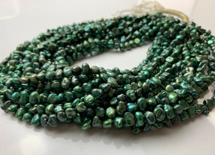 7 mm Chartreuse Green OR Dark Green Keshi Nugget Freshwater Pearl Beads Center Drilled Keshi Pearl Nuggets #1236