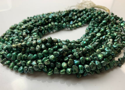 7 mm Chartreuse Green OR Dark Green Keshi Nugget Freshwater Pearl Beads Center Drilled Keshi Pearl Nuggets #1236