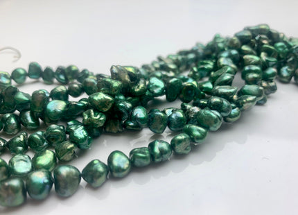7 mm Chartreuse Green OR Dark Green Keshi Nugget Freshwater Pearl Beads Center Drilled Keshi Pearl Nuggets #1236