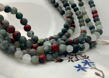 6mm 8mm 10mm 12mm AAA Matte Finished Round Africa Bloodstone Beads Natural Color Round Africa Bloodstone Loose Beads 15 Inches Strand #3517