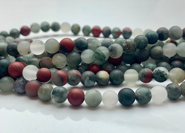 6mm 8mm 10mm 12mm AAA Matte Finished Round Africa Bloodstone Beads Natural Color Round Africa Bloodstone Loose Beads 15 Inches Strand #3517